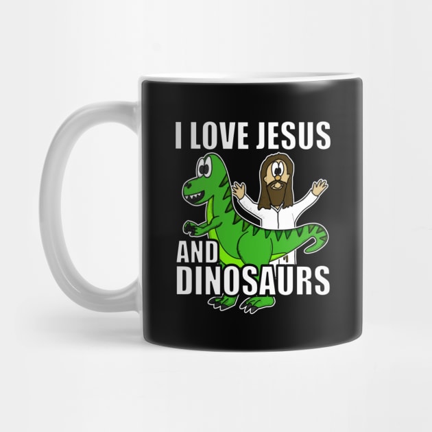 I Love Jesus And Dinosaurs Funny Christian Humor by doodlerob